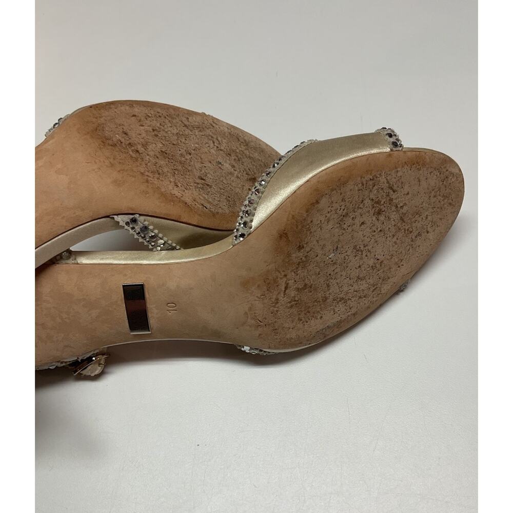 Badgley Mischka Roxy Heels Ivory Size 10 Bridal Prom Shoes - Picture 6 of 11